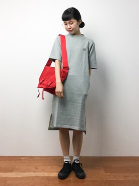 「FILA（フィラ）のアイテム（ワンピース/ドレス）」を使った、hinaさん（レディース・163cm）の秋コーディネート