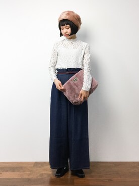 「179/WG（イチナナキュウダブルジー）のアイテム（ハンチング/ベレー帽）」を使った、hinaさん（レディース・163cm）の秋コーディネート