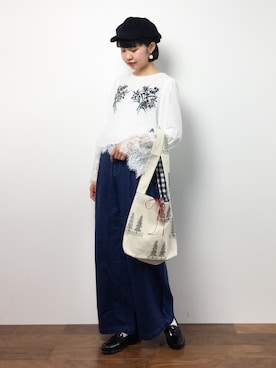 「folklore（フォルクローレ）のアイテム（帽子）」を使った、hinaさん（レディース・163cm）の秋コーディネート