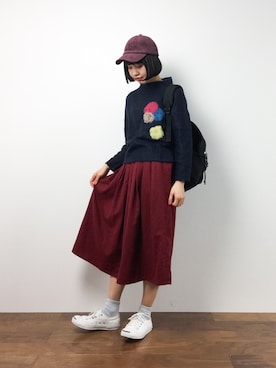 「SINDEE（シンディー）のアイテム」を使った、hinaさん（レディース・163cm）の秋コーディネート