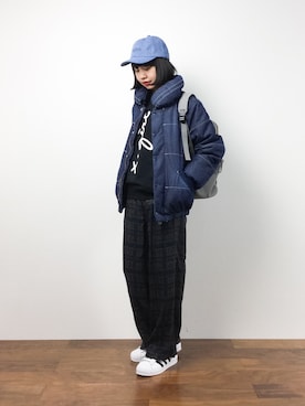 「mercibeaucoup,（メルシーボークー）のアイテム（ジャケット/アウター）」を使った、hinaさん（レディース・163cm）の秋コーディネート