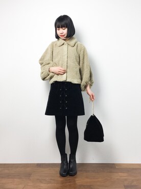 「E hyphen world gallery MANIA（イーハイフンワールドギャラリーマニア）のアイテム（ジャケット/アウター）」を使った、hinaさん（レディース・163cm）の冬コーディネート