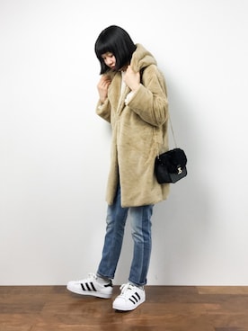 「VICKY（ビッキー）のアイテム（パンツ）」を使った、hinaさん（レディース・163cm）の冬コーディネート
