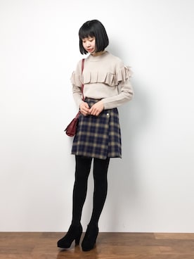「アイテム（ブーティ）」を使った、hinaさん（レディース・163cm）の冬コーディネート