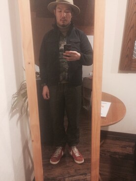 「アイテム（ダウンベスト、その他）」を使った、キャサさん（メンズ・171cm）の冬コーディネート