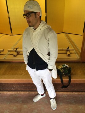 「HARE（ハレ）のアイテム（モッズコート）」を使った、キャサさん（メンズ・171cm）の春コーディネート