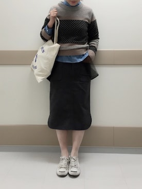 「CONVERSE（コンバース）のCONVERSE コンバース ジャック パーセル / JACK PURCEL（スニーカー）」を使った、fujiwara.mさん（レディース・162cm）の冬コーディネート