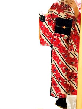 「ふりふ」｜「アイテム（浴衣）」を使った、こだかさん（レディース・161cm）の冬コーディネート