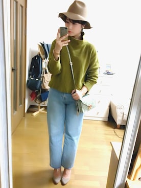 「切りっぱなし」｜「アイテム（パンプス）」を使った、akaa*さん（レディース・159cm）の冬コーディネート