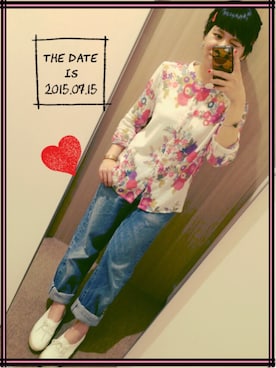 「長袖シャツ」｜わみさん（レディース・151cm・20代）の夏コーディネート