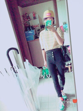 「CHUMS（チャムス）のアイテム（キャップ）」を使った、(sayaさん（レディース・173cm）の夏コーディネート