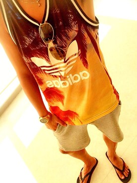 「POLO RALPH LAUREN（ポロ ラルフ ローレン）のアイテム（サンダル）」を使った、yaxataさん（メンズ・171cm）の夏コーディネート