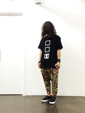 「F-TROUPE（エフトゥループ）のアイテム（スニーカー）」を使った、higeさん（メンズ・165cm）の夏コーディネート