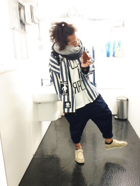 「SWASH（スワッシュ）のアイテム」を使った、higeさん（メンズ・165cm）の秋コーディネート