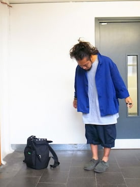 「ゆったりシルエット」｜「アイテム（その他シューズ）」を使った、higeさん（メンズ・165cm）の夏コーディネート