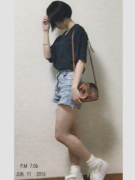 「アイテム（イヤリング）」を使った、사쿠라さん（レディース・160cm・10代）の夏コーディネート