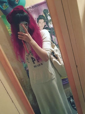 「なんかのセールのアイテム（ワンピース、ホワイト系）」を使った、ひ みさん（レディース・160cm）の夏コーディネート