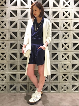 「HARE（ハレ）のアイテム（オールインワン・サロペット）」を使った、OGATAさん（レディース・165cm）の春コーディネート
