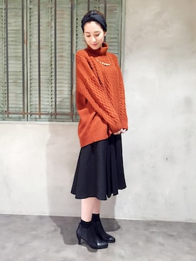 「ハロウィン」｜「アイテム（ブーティ）」を使った、OGATAさん（レディース・164cm）の秋コーディネート
