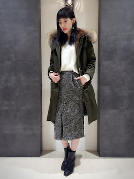 「HARE（ハレ）のアイテム（モッズコート）」を使った、OGATAさん（レディース・164cm）の秋コーディネート