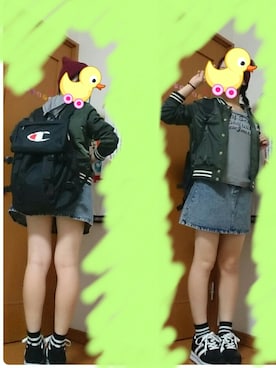 「OZOC（オゾック）のアイテム（パーカー）」を使った、ちゃん。   さん（レディース・154cm）の秋コーディネート