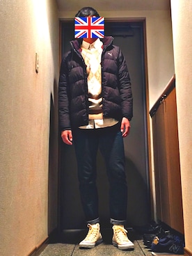 「PUMA（プーマ）のアイテム（ダウンジャケット/コート）」を使った、Noske.さん（メンズ・181cm）の秋コーディネート