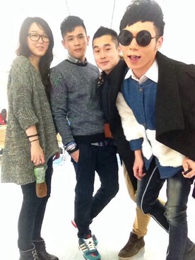 「私物のアイテム（デニムジャケット、ブルー系）」を使った、陳奇さん（メンズ・170cm）の夏コーディネート