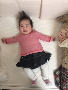 「Little sunny bite（リトルサニーバイト）のアイテム」を使った、aticino さん（キッズ・60cm）の春コーディネート