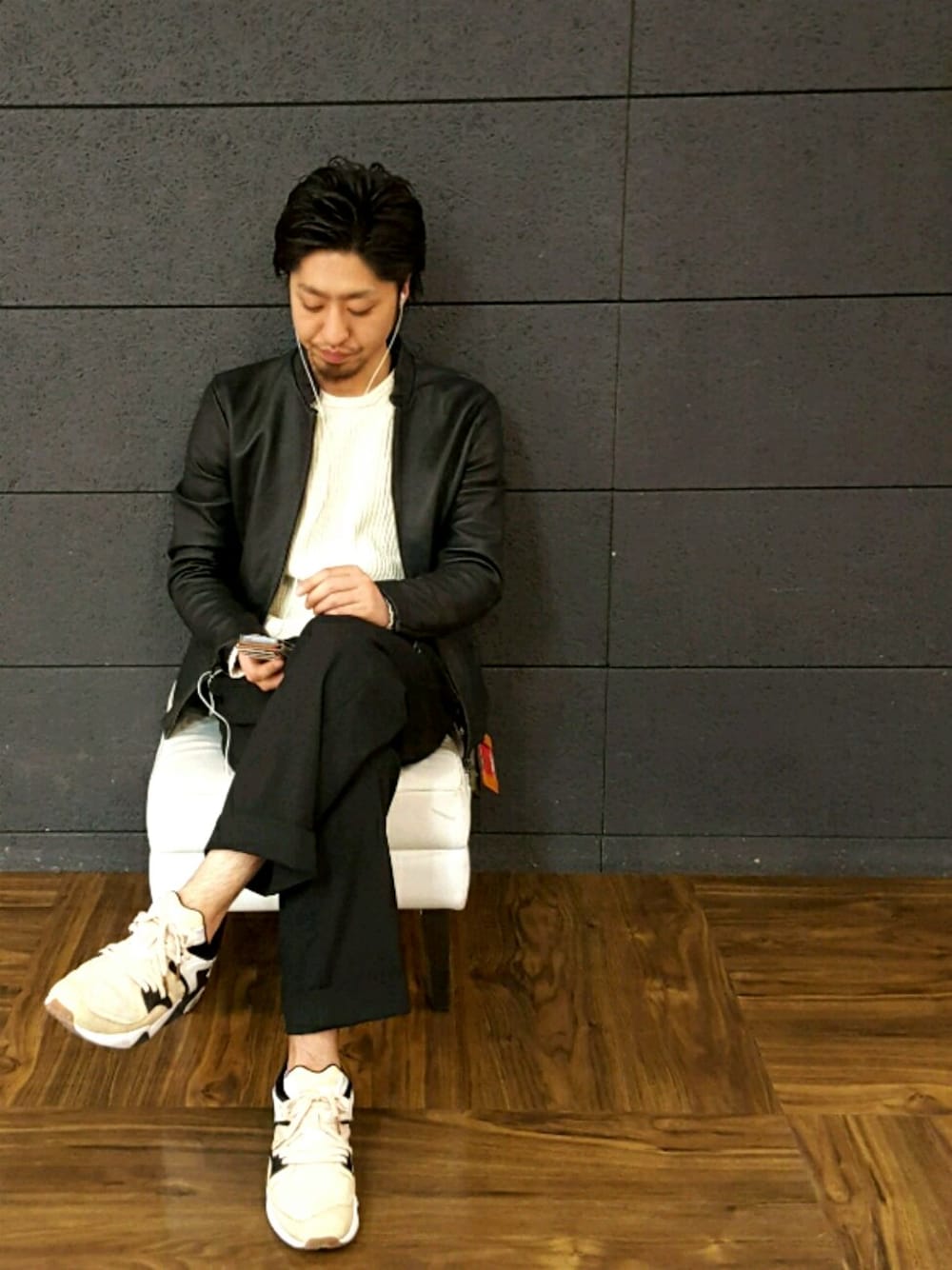 MORGAN HOMMEのライダースジャケットを使った人気ファッション