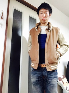 「idealism sound（イデアリズムサウンド）のアイテム」を使った、Morrisさん（メンズ・180cm）の冬コーディネート