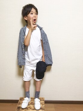 「SUPERGA（スペルガ）のアイテム」を使った、nati+genさん（キッズ・120cm）の夏コーディネート