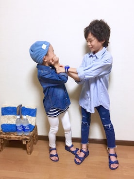 「PLST（プラステ）のアイテム」を使った、nati+genさん（キッズ・122cm）の夏コーディネート