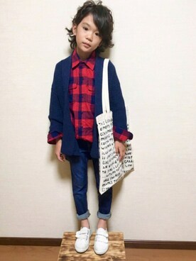 「SUPERGA（スペルガ）のアイテム」を使った、nati+genさん（キッズ・123cm）の秋コーディネート