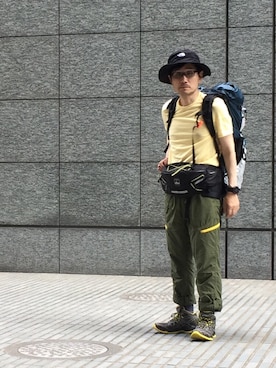 「AIGLE（エーグル）のアイテム（カーゴパンツ）」を使った、dc2000さん（メンズ・170cm）の秋コーディネート