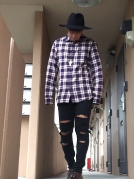 「DIESEL（ディーゼル）のアイテム（シャツ/ブラウス、その他）」を使った、S,hunさん（メンズ・170cm）の冬コーディネート