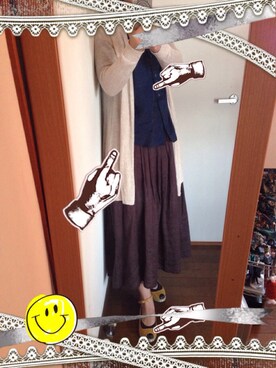「ROPE' PICNIC（ロペピクニック）の【French Linen】トッパーカーディガン（カーディガン/ボレロ、ベージュ系）」を使った、みんさん（レディース・162cm）の春コーディネート