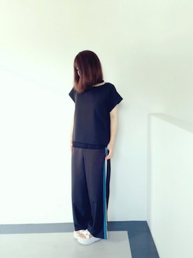 「HARE（ハレ）のレースキャミソールコンビネゾン(HARE)（サロペット/オーバーオール）」を使った、ニシマルさん（レディース・157cm）の秋コーディネート