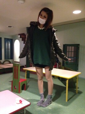 「one way（ワンウェイ）のアイテム（ダウンジャケット/コート）」を使った、ayachi..さん（レディース・151cm）の冬コーディネート