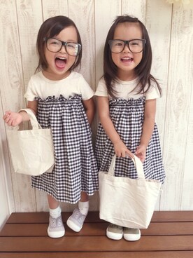 「handmade」｜「アイテム（モカシン/デッキシューズ）」を使った、riri×nanaさん（キッズ・90cm）の夏コーディネート