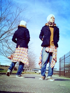 「Pコート」｜「アイテム（腕時計）」を使った、*shu*さん（メンズ・171cm）の秋コーディネート