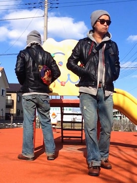 *shu*さん（メンズ・171cm）の冬コーディネート