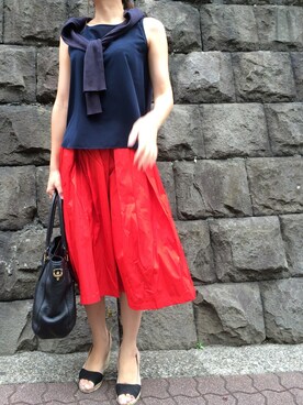 「TORY BURCH（トリーバーチ）のアイテム（トップス）」を使った、yukariさん（レディース・153cm）の秋コーディネート