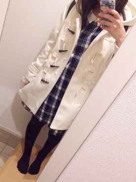 「ロング丈ダッフル」｜「アイテム（ワンピース/ドレス）」を使った、るなさん（レディース・162cm）の冬コーディネート