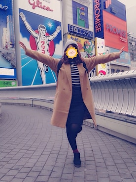 「くつした」｜「アイテム（チェスターコート）」を使った、yummmさん（レディース・158cm）の冬コーディネート