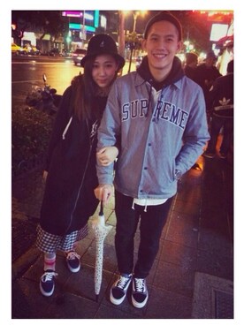 「KANGOL（カンゴール）のアイテム（ハット、ブラック系）」を使った、楊以珩 Zoey Yangさん（レディース・163cm）の春コーディネート