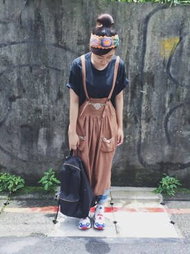 「Reebok（リーボック）のアイテム（スニーカー、ホワイト系）」を使った、楊以珩 Zoey Yangさん（レディース・163cm）の夏コーディネート
