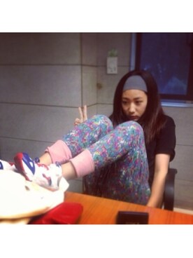 「Reebok（リーボック）のアイテム（スニーカー、ホワイト系）」を使った、楊以珩 Zoey Yangさん（レディース・163cm）の夏コーディネート