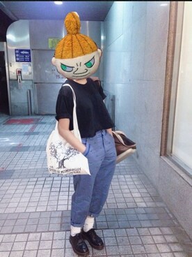 「Dr. Martens（ドクターマーチン）のdr.martens 1461（その他シューズ、ブラック系）」を使った、楊以珩 Zoey Yangさん（レディース・163cm）の夏コーディネート