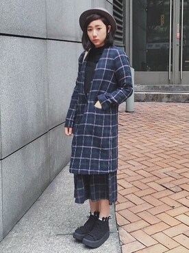 「西裝外套」｜「アイテム（帽子）」を使った、楊以珩 Zoey Yangさん（レディース・163cm）の冬コーディネート
