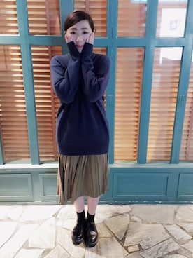 「Dr. Martens（ドクターマーチン）のdr.martens 1461（その他シューズ、ブラック系）」を使った、楊以珩 Zoey Yangさん（レディース・163cm）の冬コーディネート